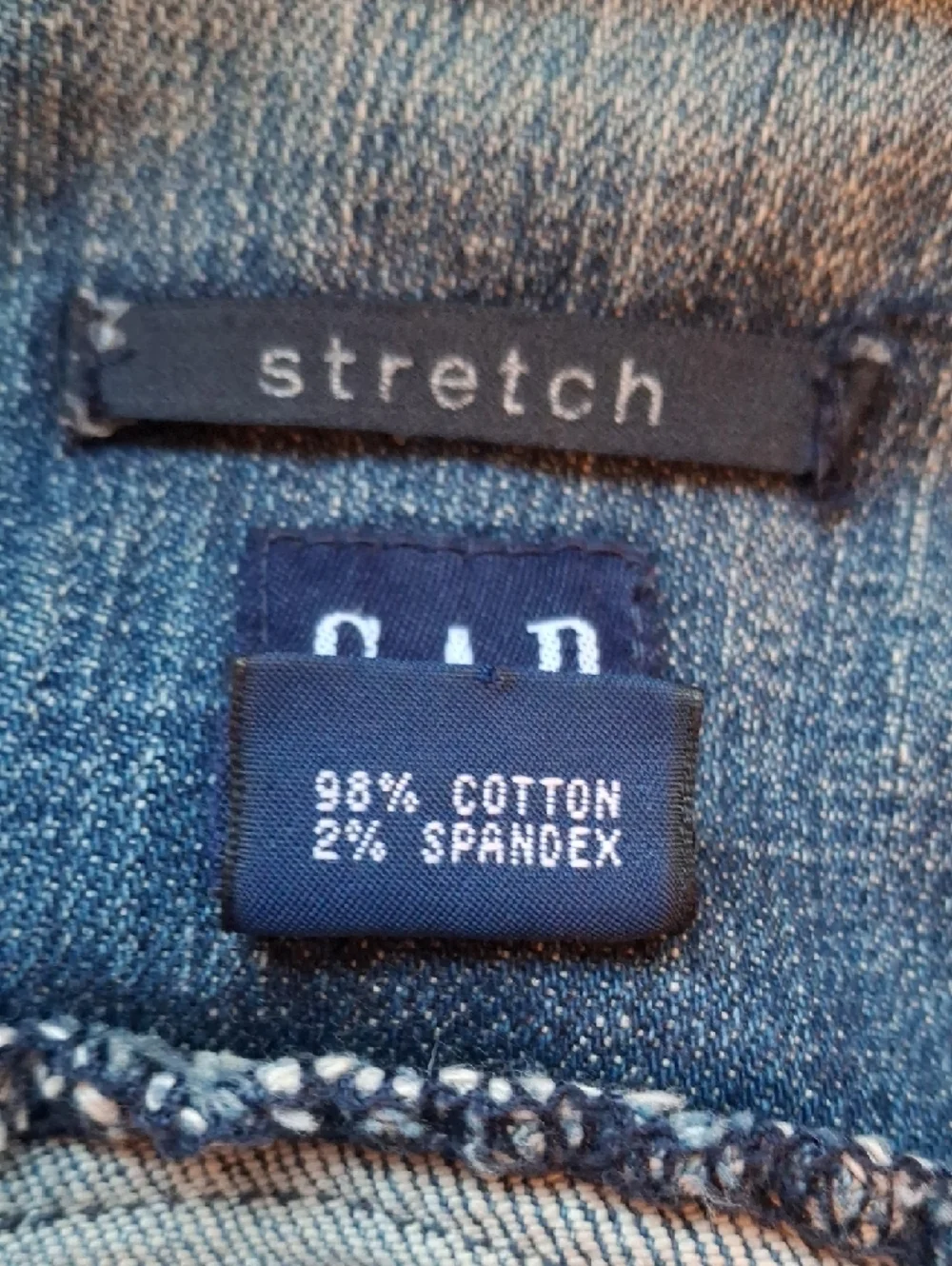 GAP Light Blue Denim Trucker Jacket Fitted Sz XS Stretch Cotton - Picture 4 of 6